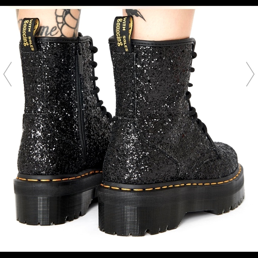 NEW DR MARTENS RARE JADON GLITTER PLATFORM BOOTS - Picture 6 of 16